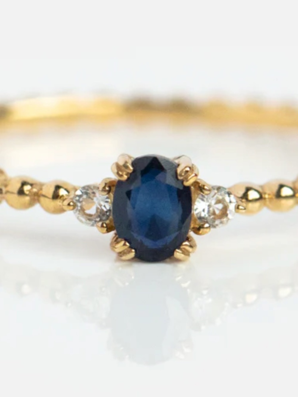 Local Electric Solid Gold Something Blue Sapphire Ring Size 7